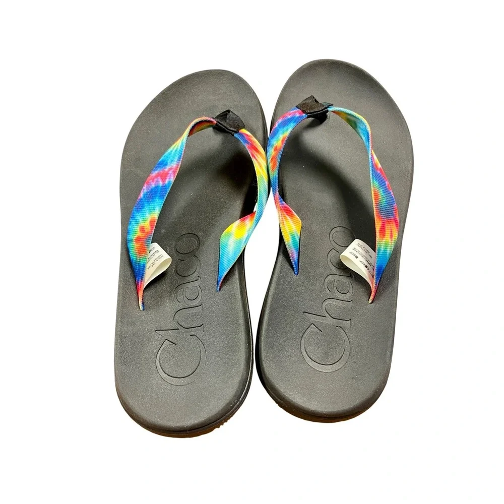 CHACO Chillos Flip Flop Sandals Mens 9‎ Tie Dye Beach Festival Hippie Pool Lake